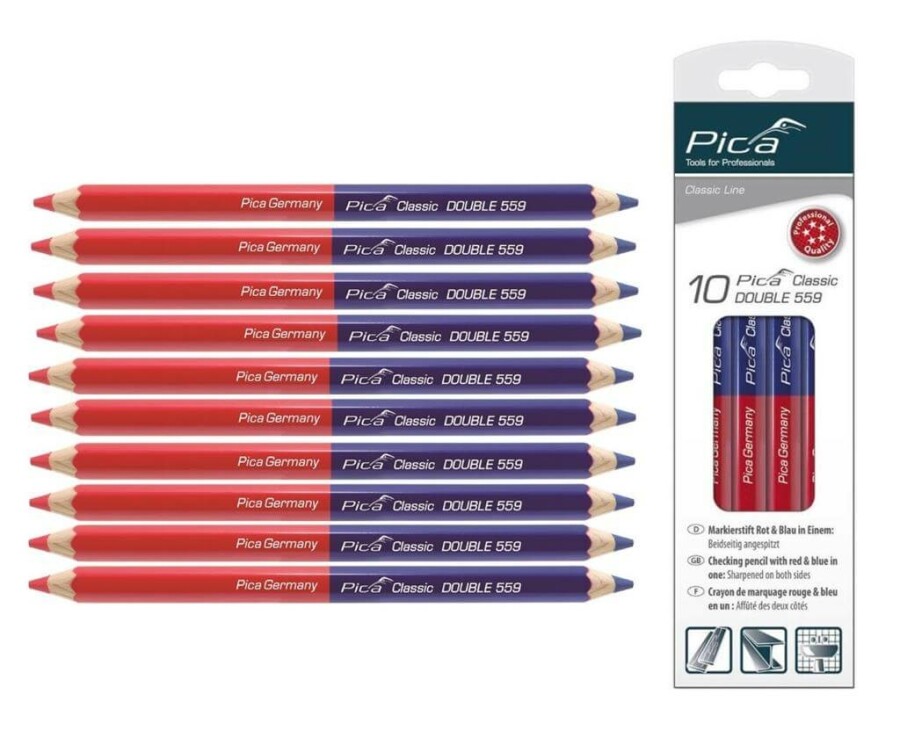 tand sectie Boost Pica potlood rood/blauw 17.5 cm verpakking 10 stuks | Roefs Montagetechniek